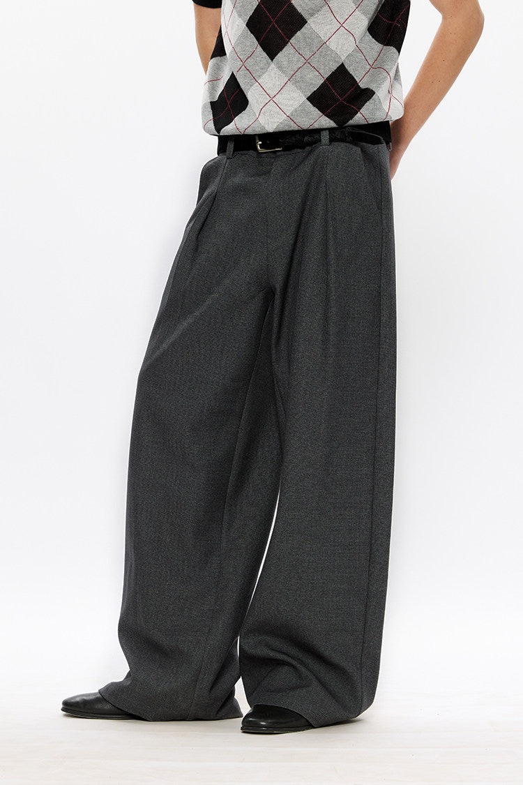 Pleated A-Line Casual Pants