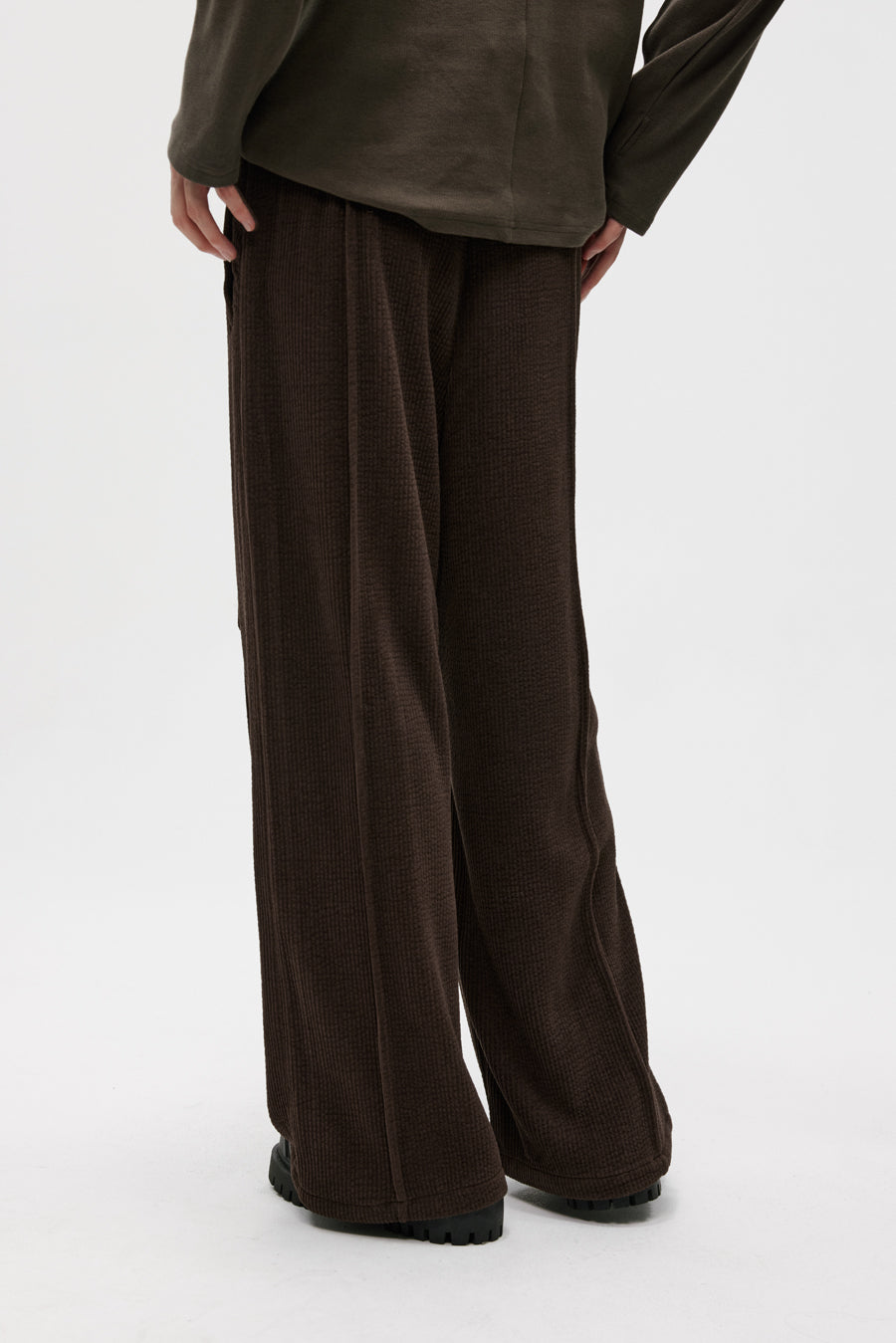 Double Belt Center Seam Wide Pants