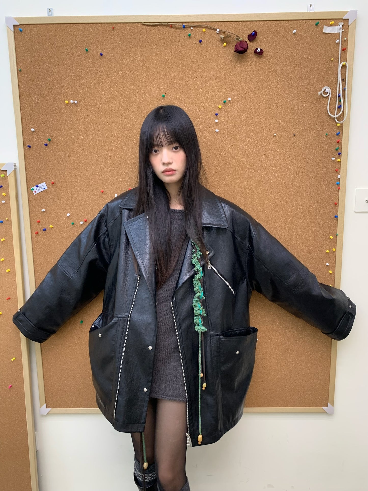 Oversized mid-length jacket