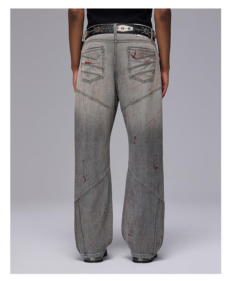 Washed Ink Flared Slim Denim Pants