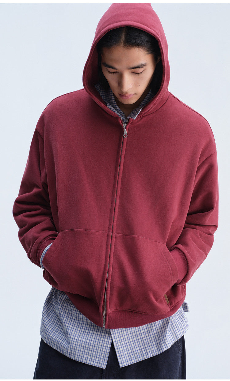 Short-Sleeve Hooded Zip-Up Sweatshirt