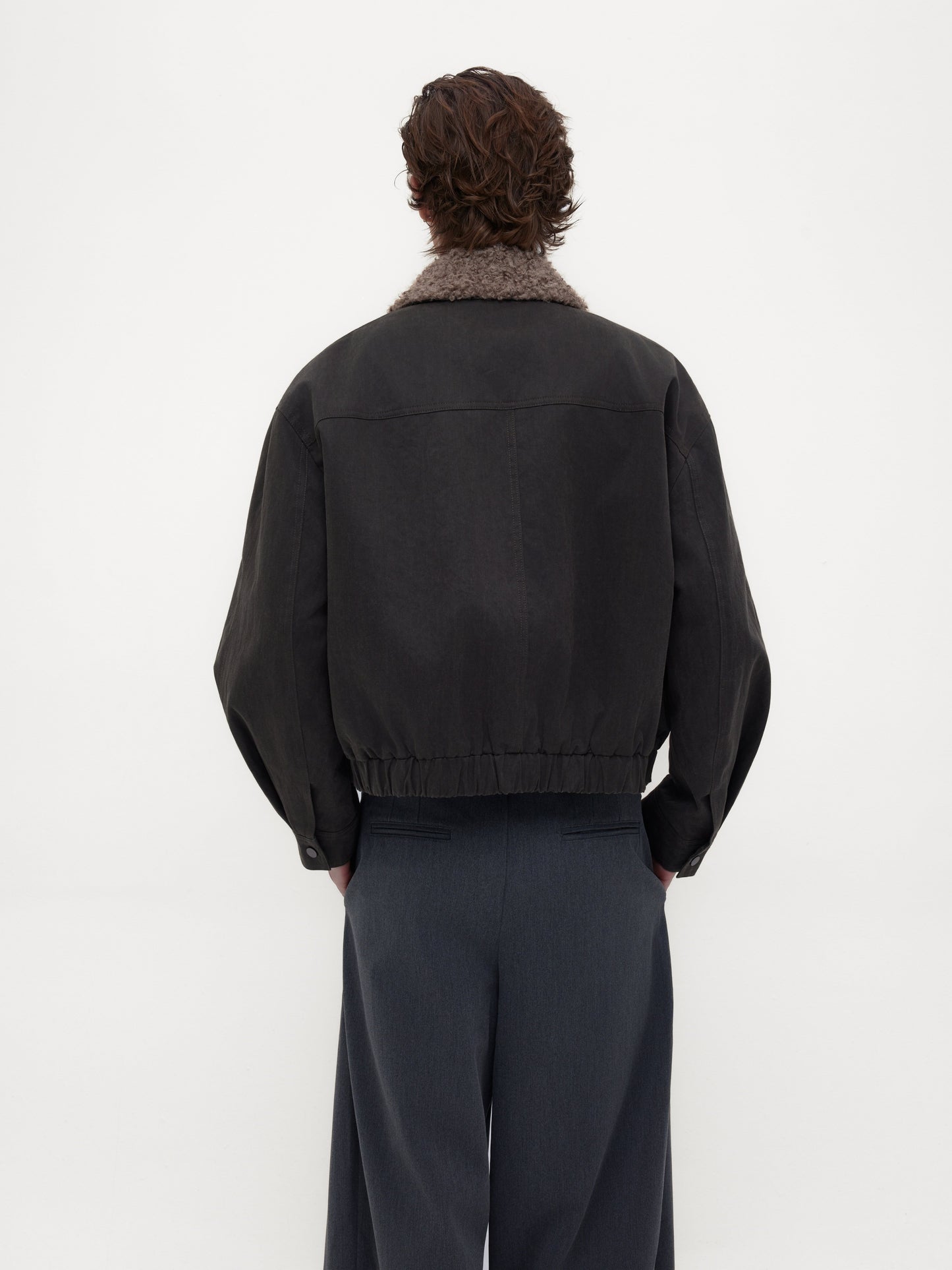 Fur Collar Wax-Coated Jacket