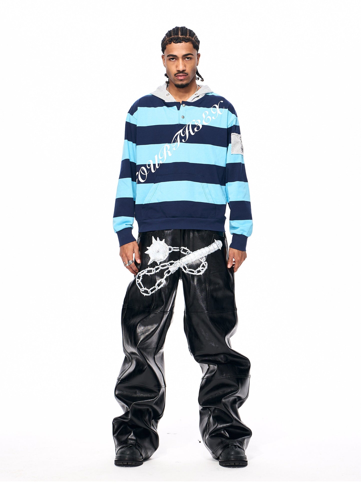 Blue Stripe Print Sweatshirt