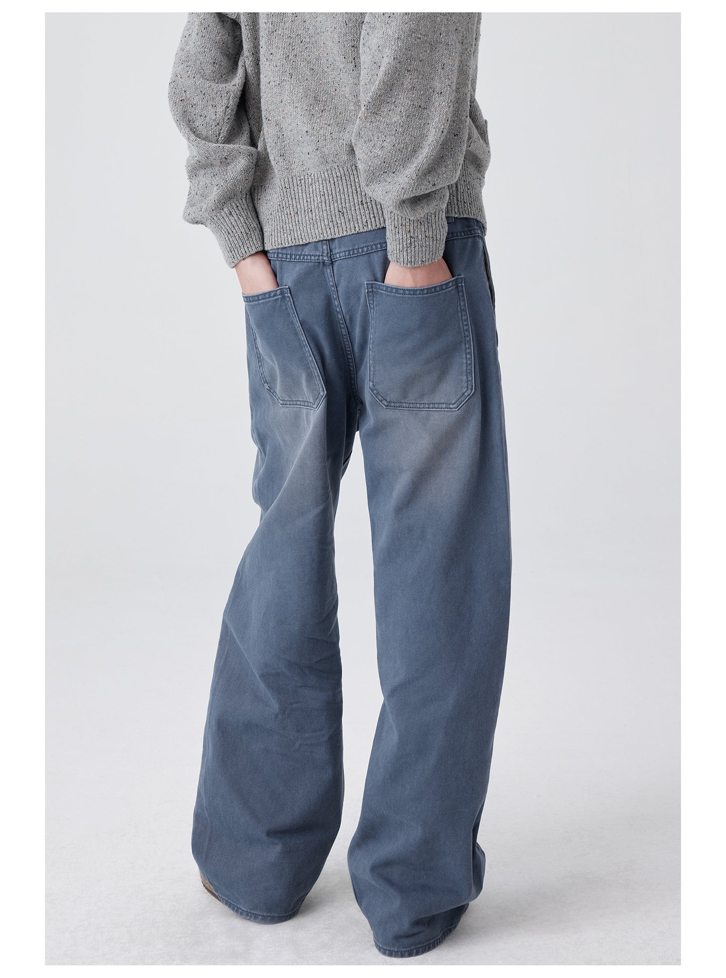 Straight casual pants with patch pockets