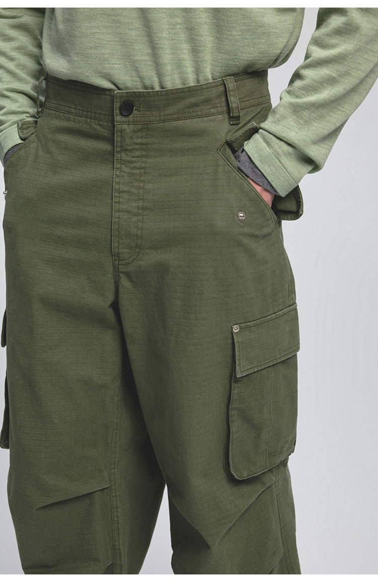 Canvas Distressed Casual Pants