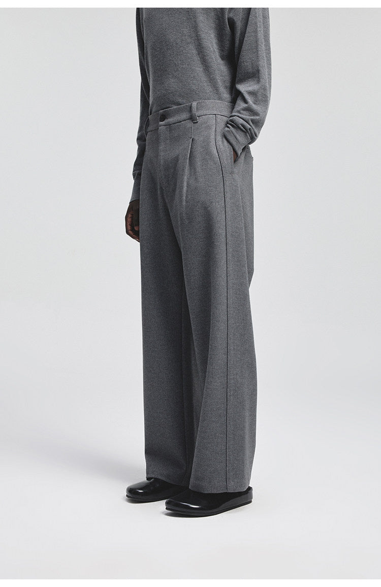 Cotton Blend Casual Straight-Leg Pants