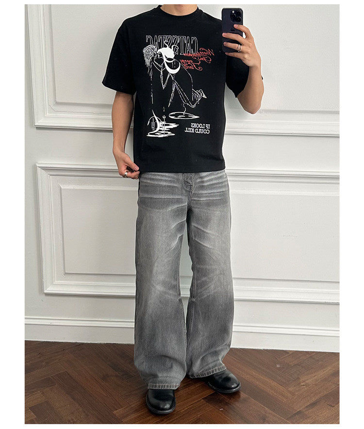 Pure Cotton Printed Round-Neck T-Shirt