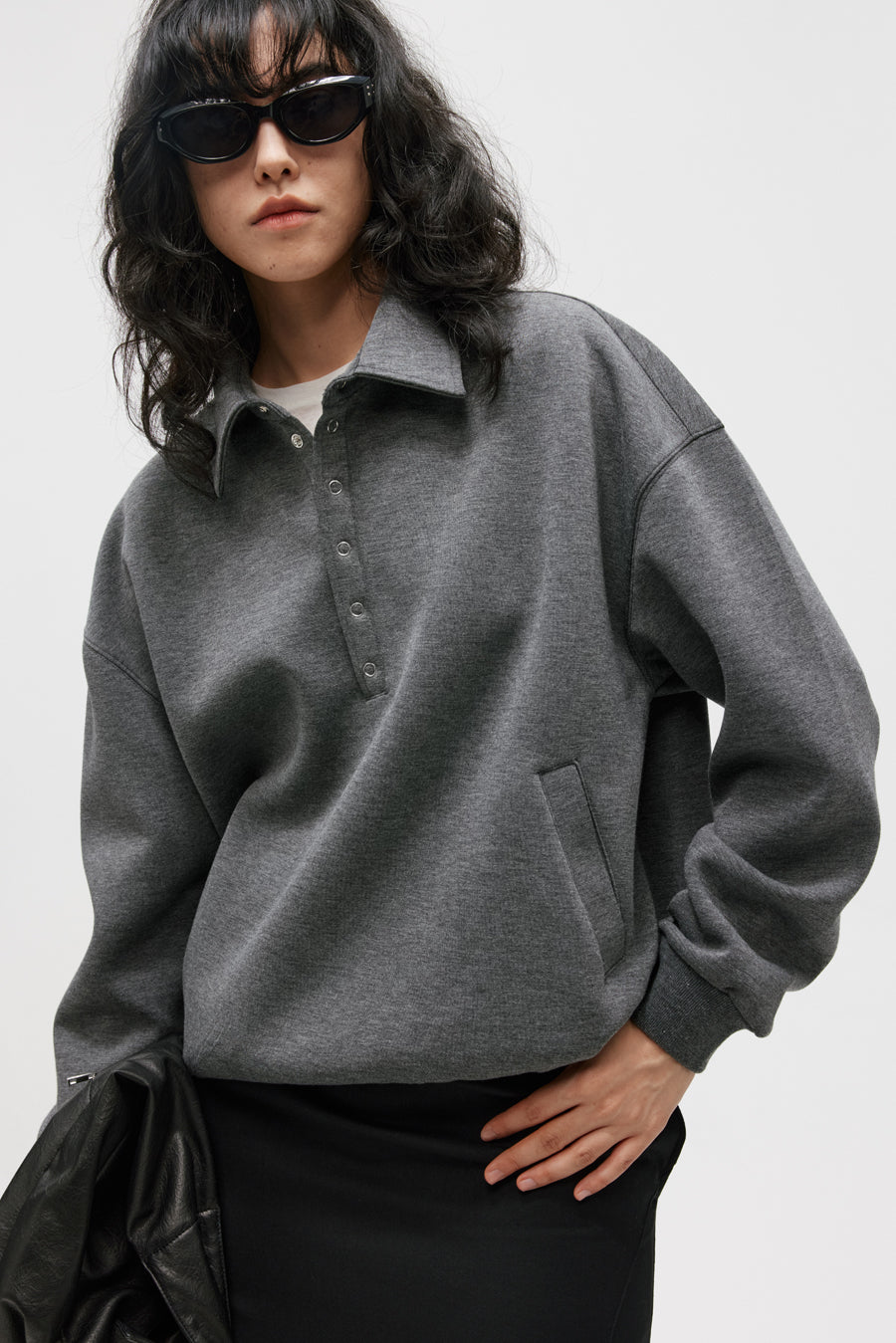 Lapel Air Layer Sweatshirt