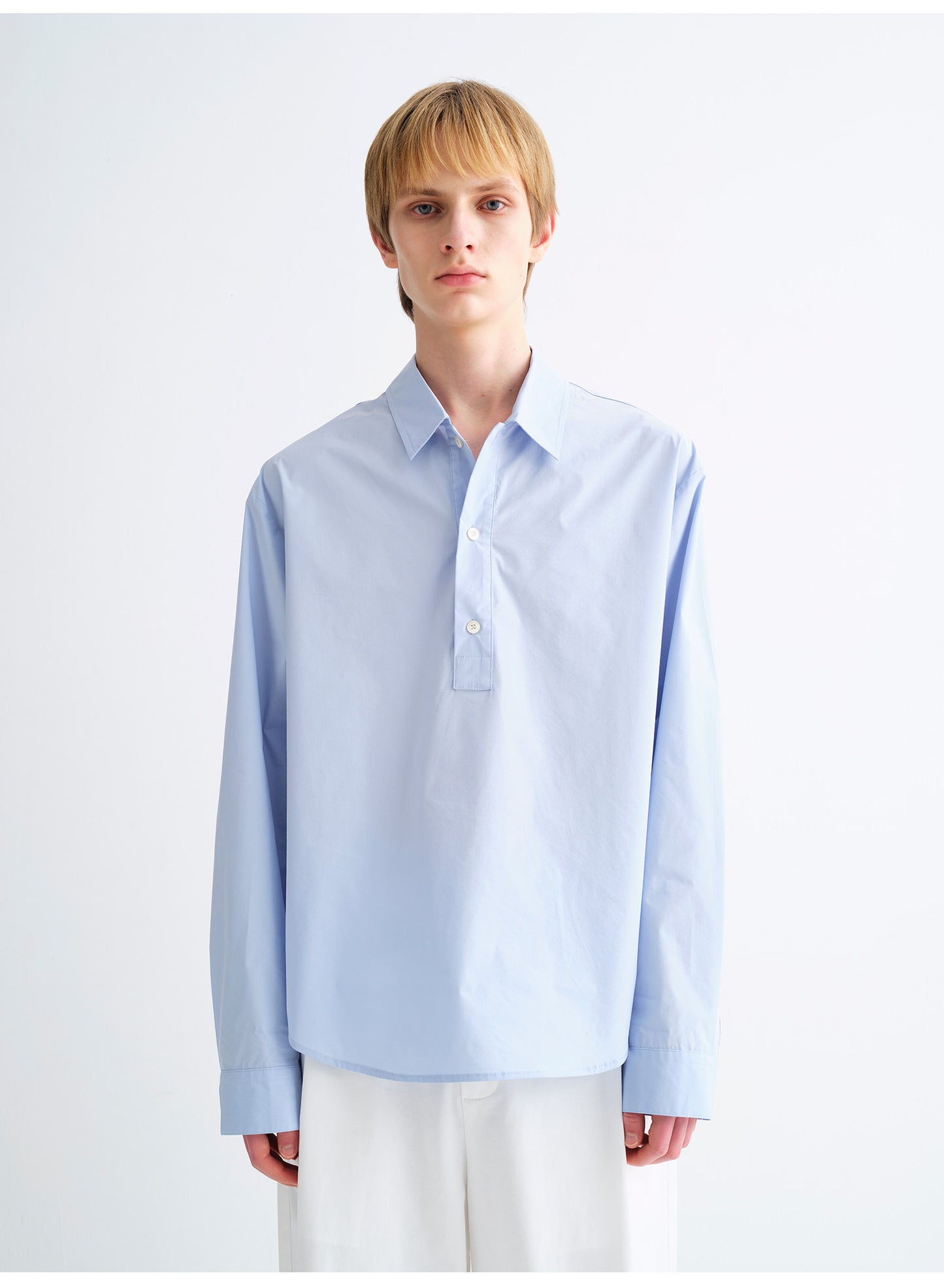 Solid-Color Cotton-Blend Shirt
