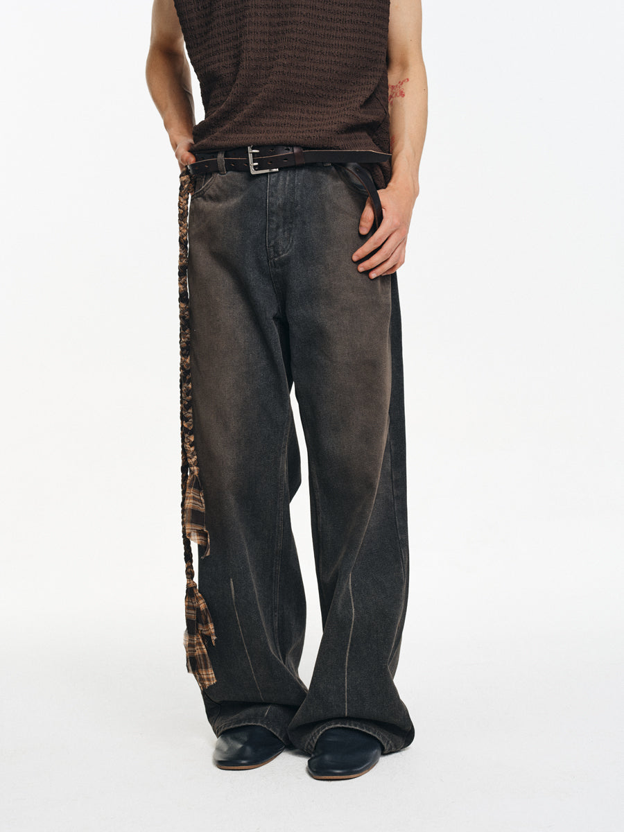 Distressed A-Line Jeans