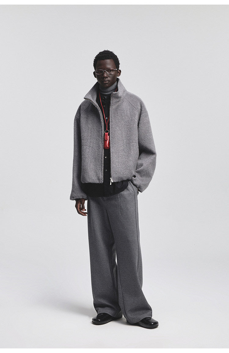 Cotton Blend Casual Straight-Leg Pants