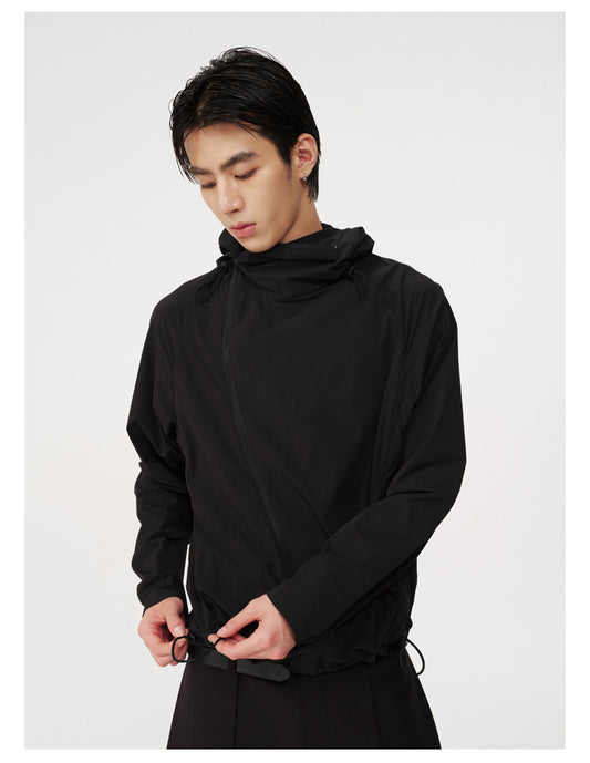 Drawstring hooded jacket