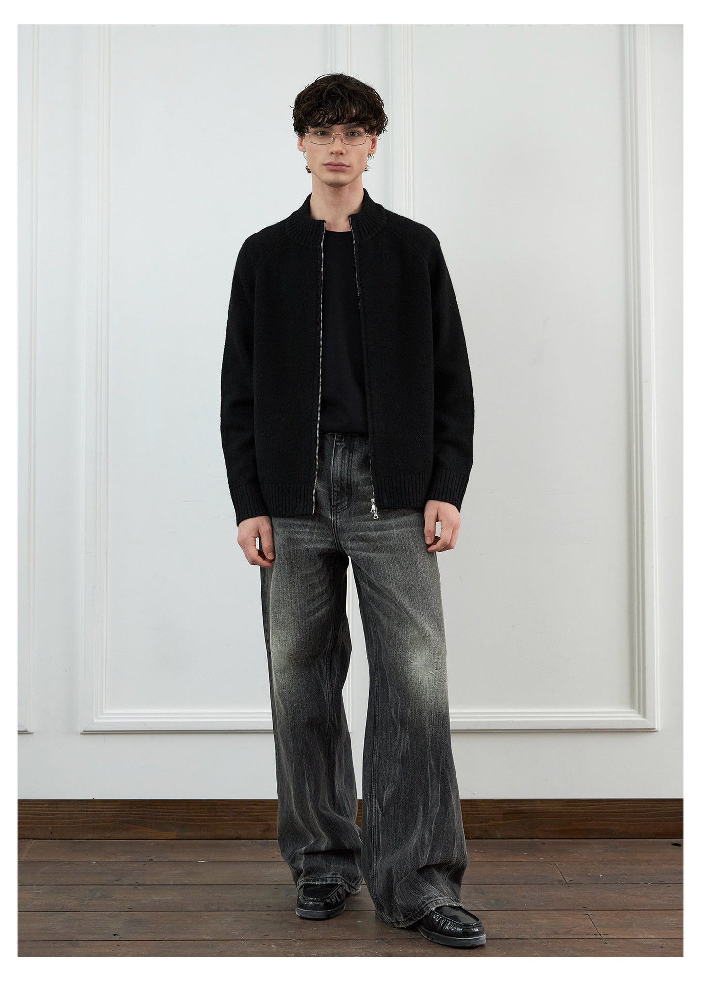 A-Line Straight Leg Denim Pants