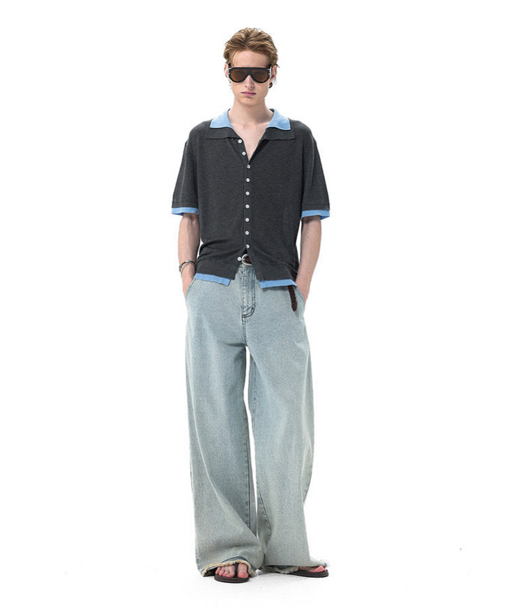 Faux Two-Piece Knit Shirt