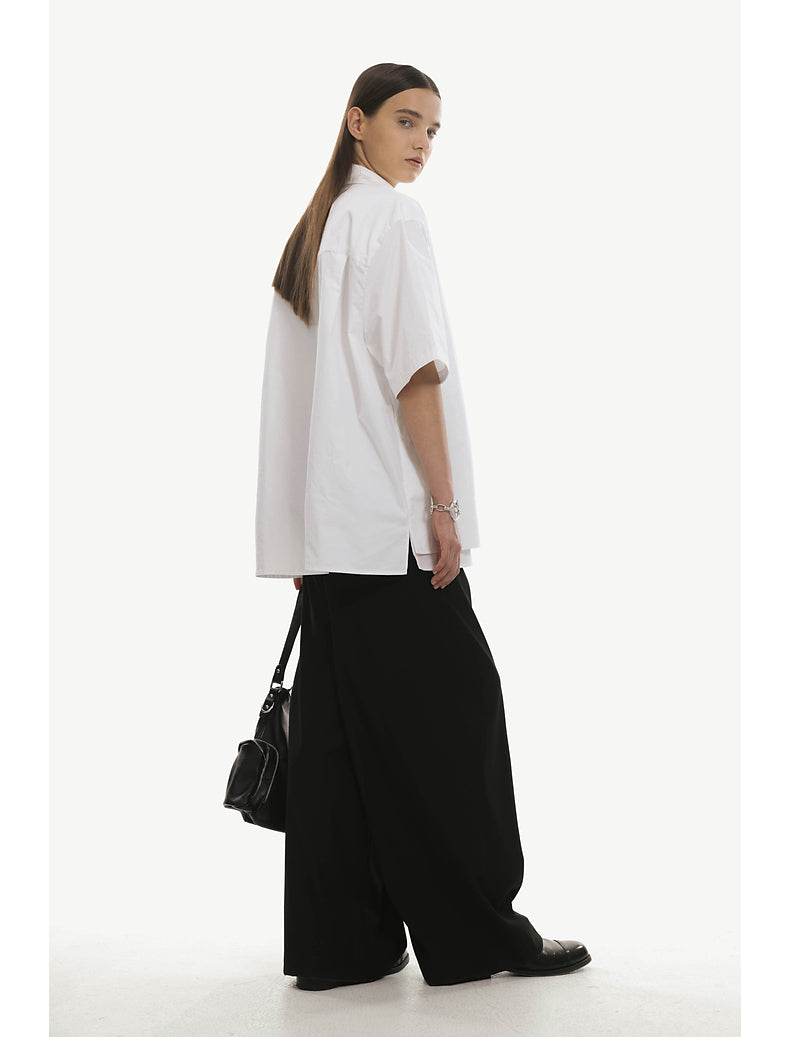 Low-end style silhouette drape pants