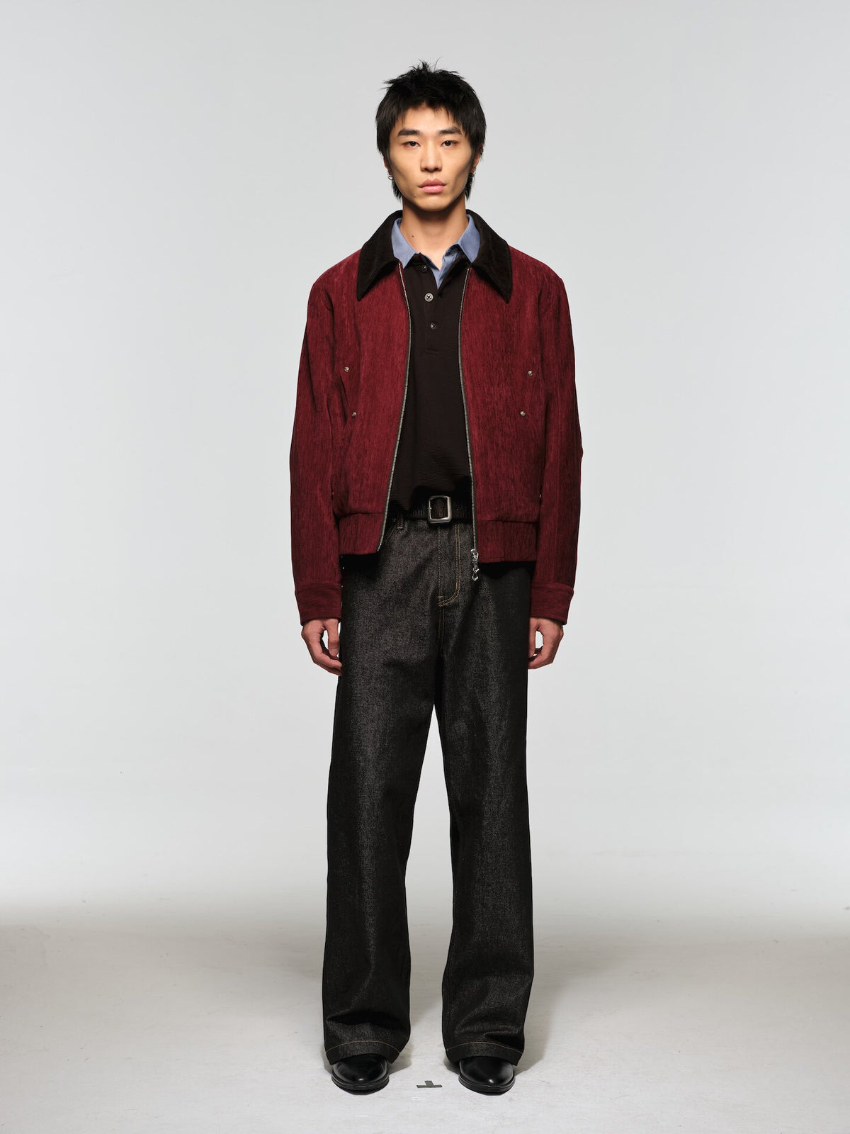 Short, Wide-Cut Velvet Jacket