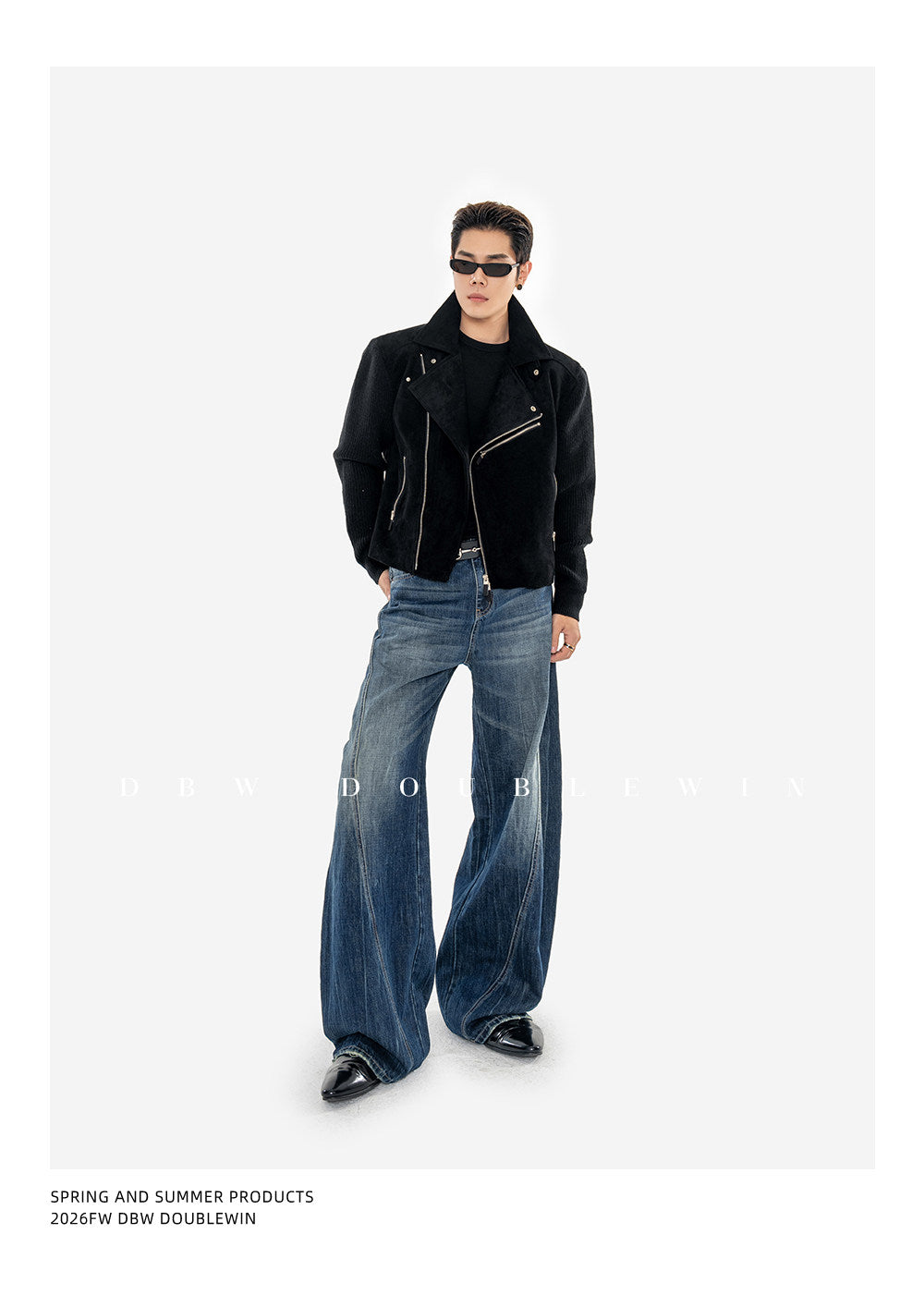 Rider Jacket with Diagonal Placket
