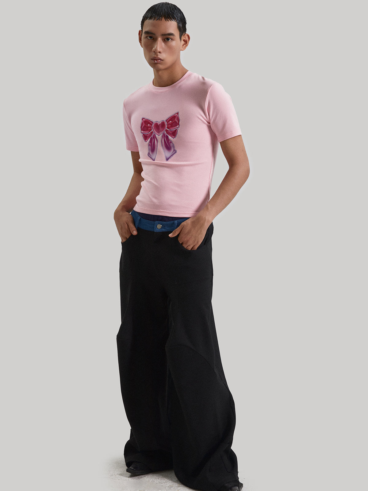 Splicing Wide Leg Casual Pants