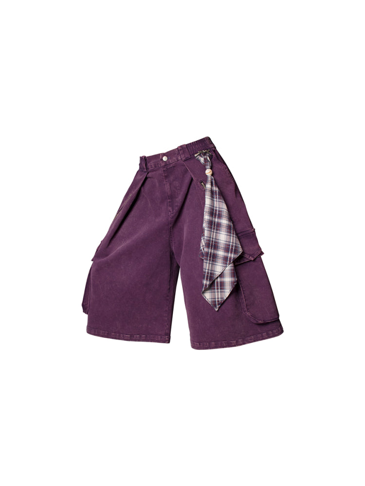 Cropped pants with detachable scarf