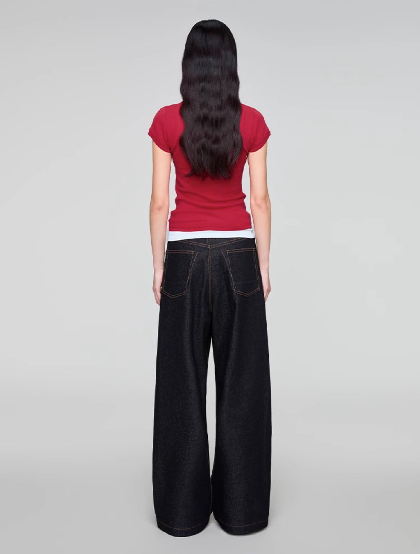 Vintage wash denim pants