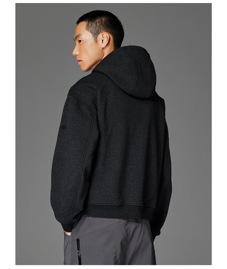 Double-Zipper Design Hooded Sweatshirt