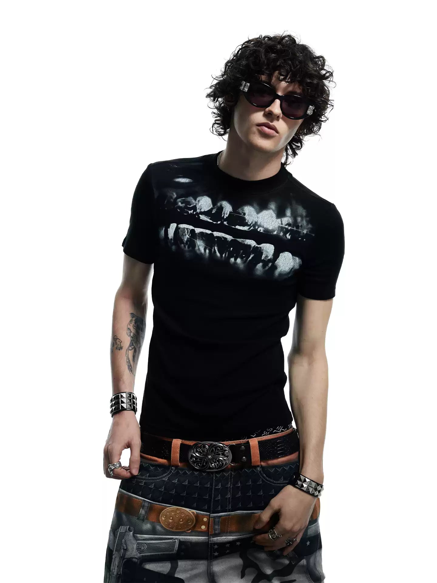 Tight-Fit Printed T-Shirt