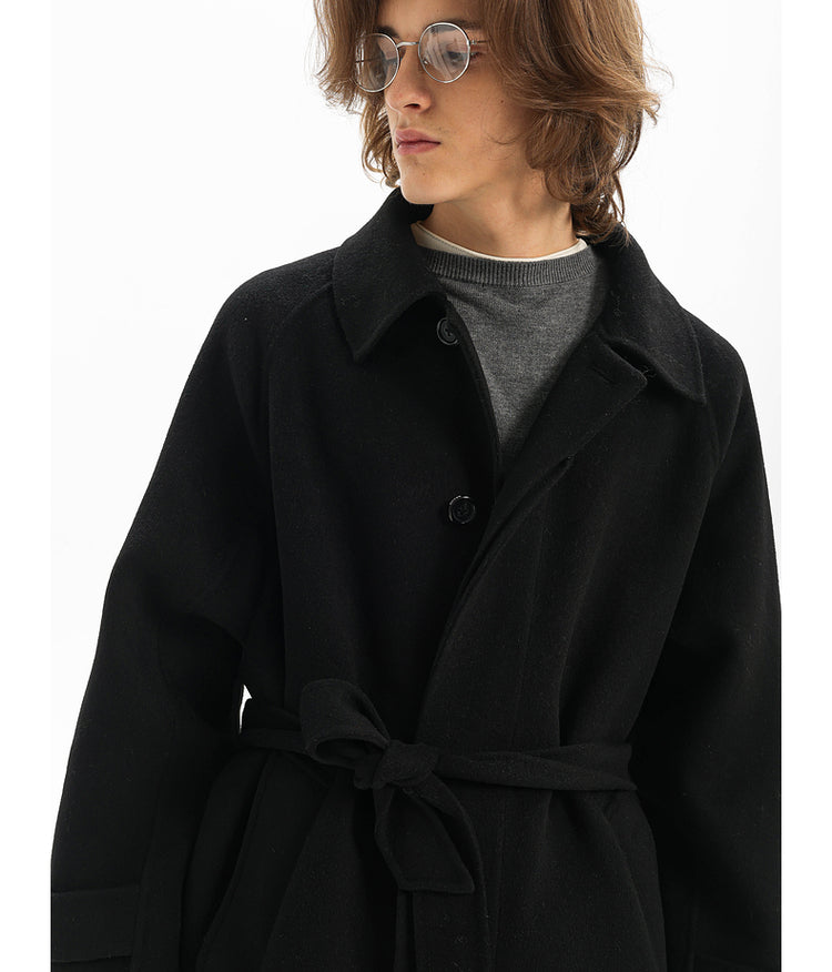 Raglan handmade wool long coat