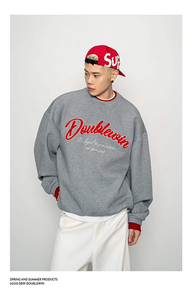 Embroidered Round Neck Sweatshirt