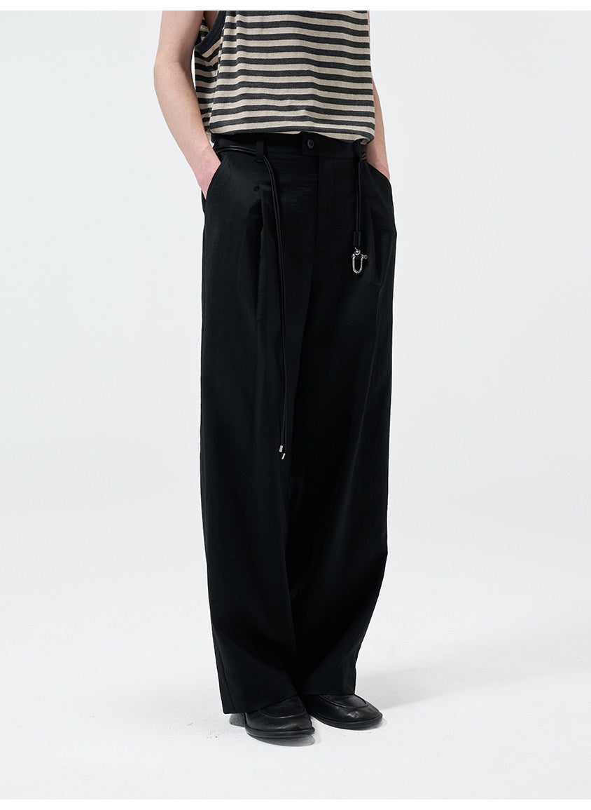 Casual Pants with a Partial Elastic Waistband