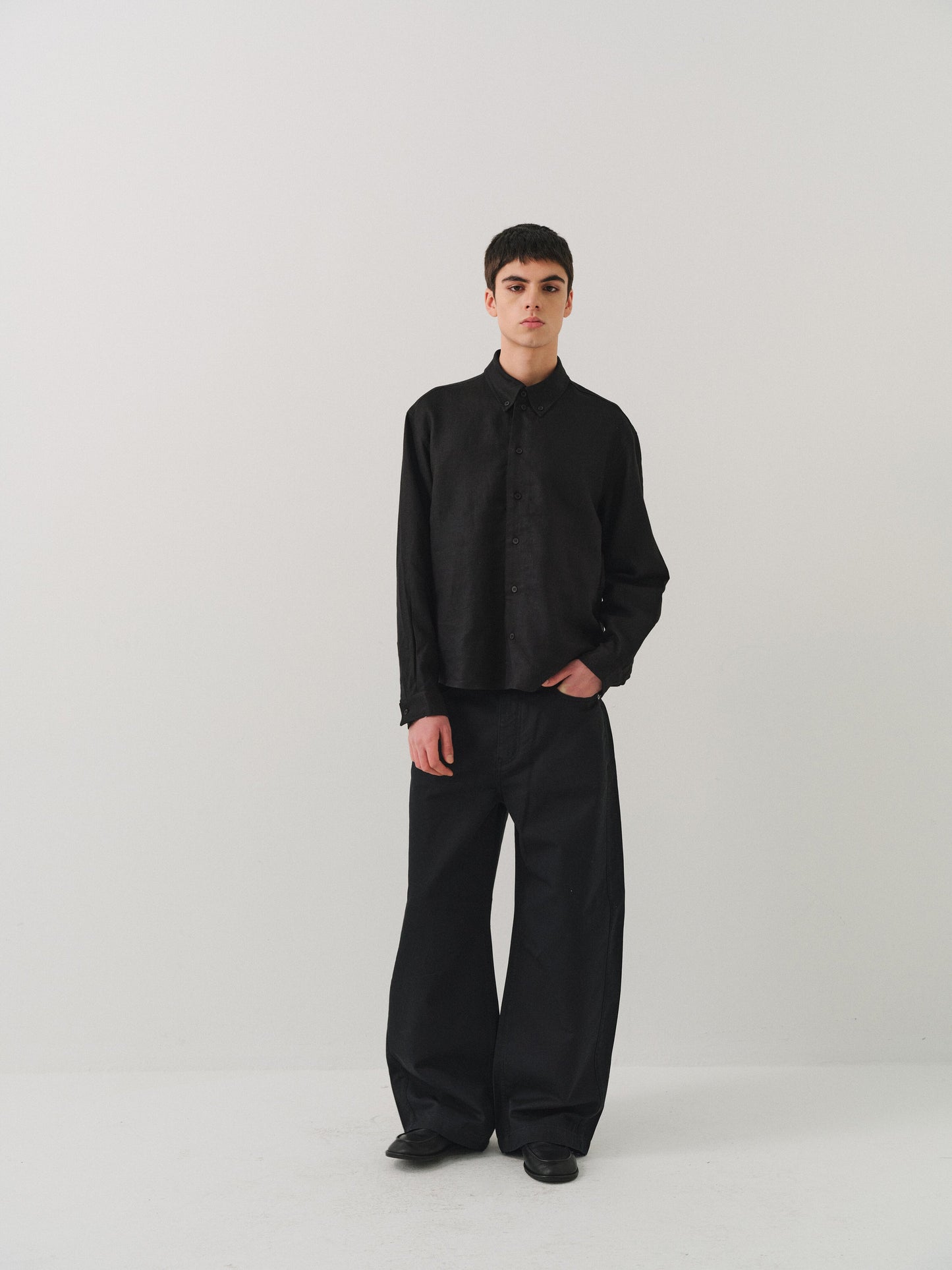 Linen button-down shirt