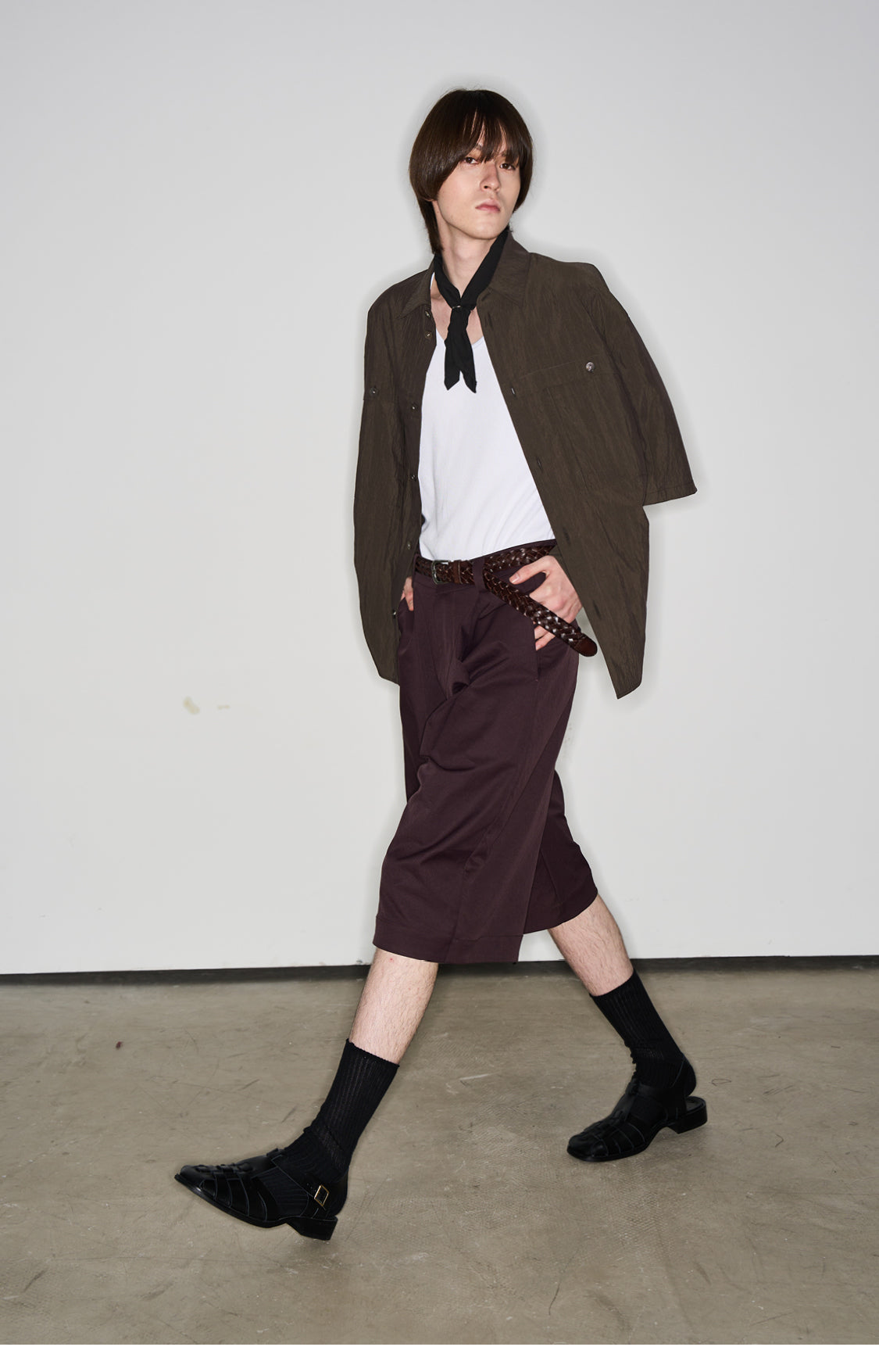 Wrinkled nylon shirt