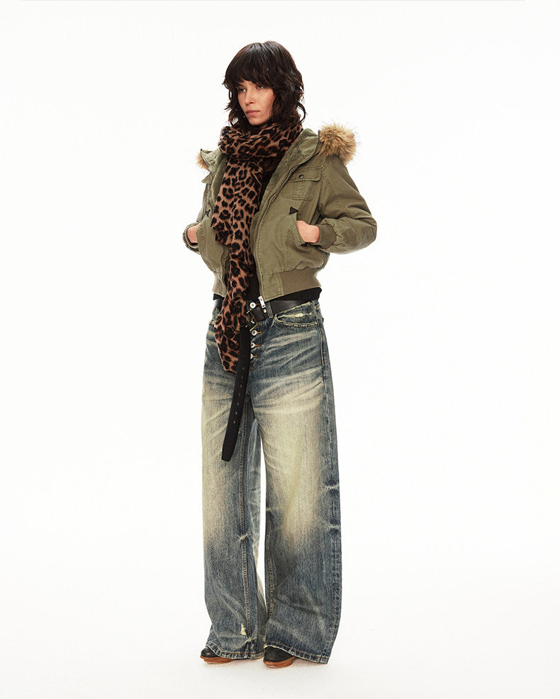 Unisex Washed Denim Pants