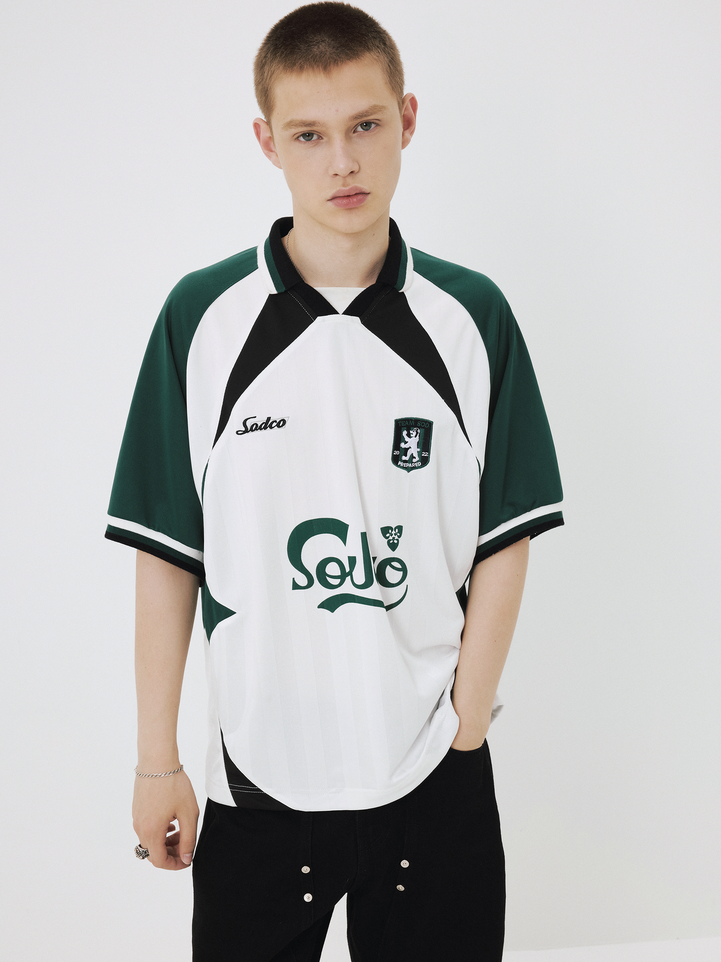 Contrast-Design Jersey T-Shirt