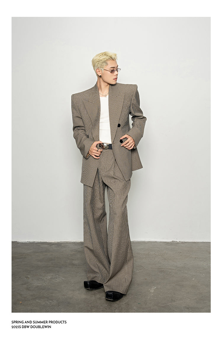 Retro Style Houndstooth Suit