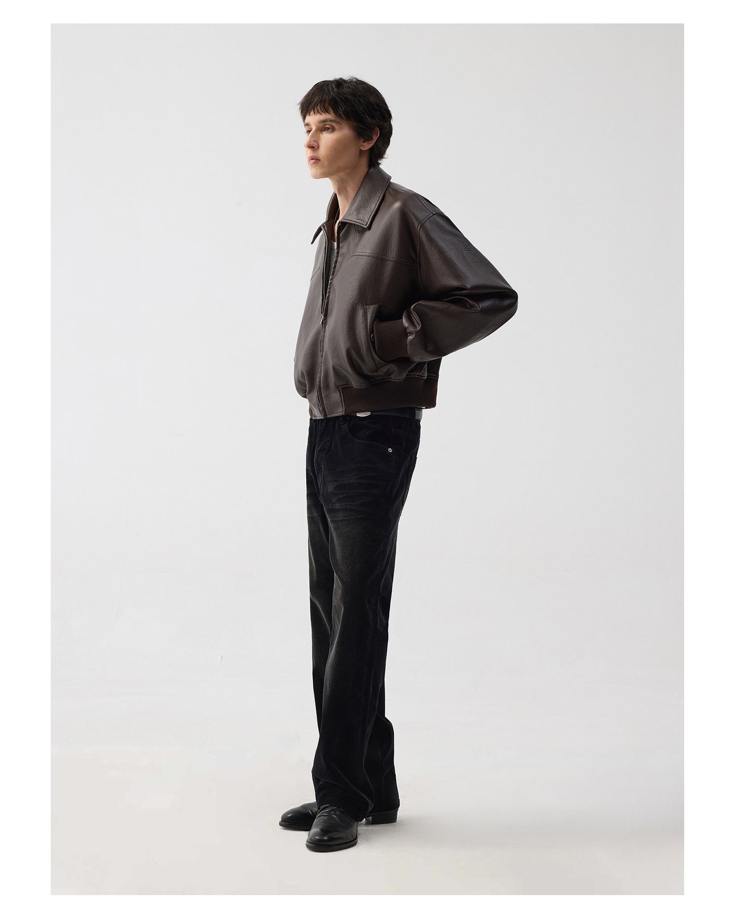 PU Short Wide Leather Jacket