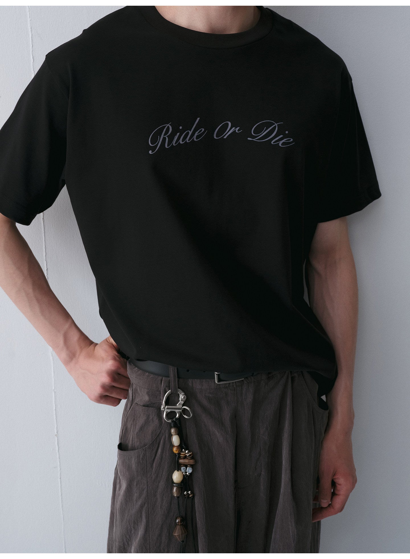 Round-Neck T-Shirt with Alphabet Print