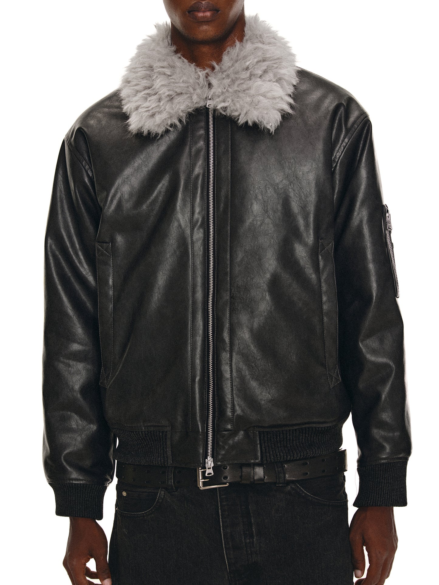Fur Collar Bomber Jacket