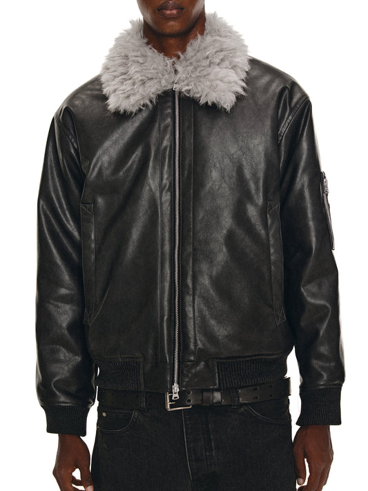 Fur Collar Bomber Jacket