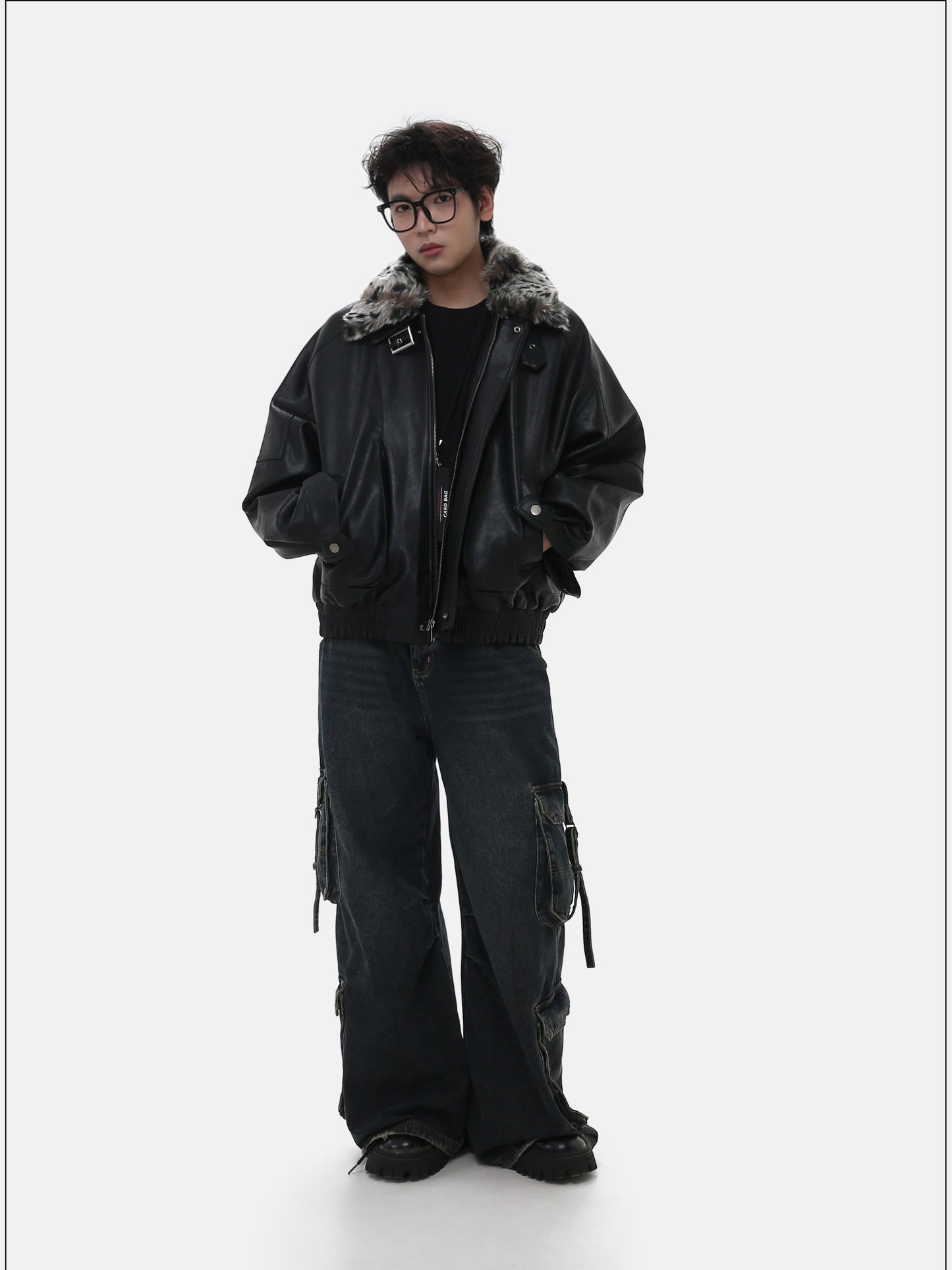 Unisex Short Quilted PU Leather Jacket