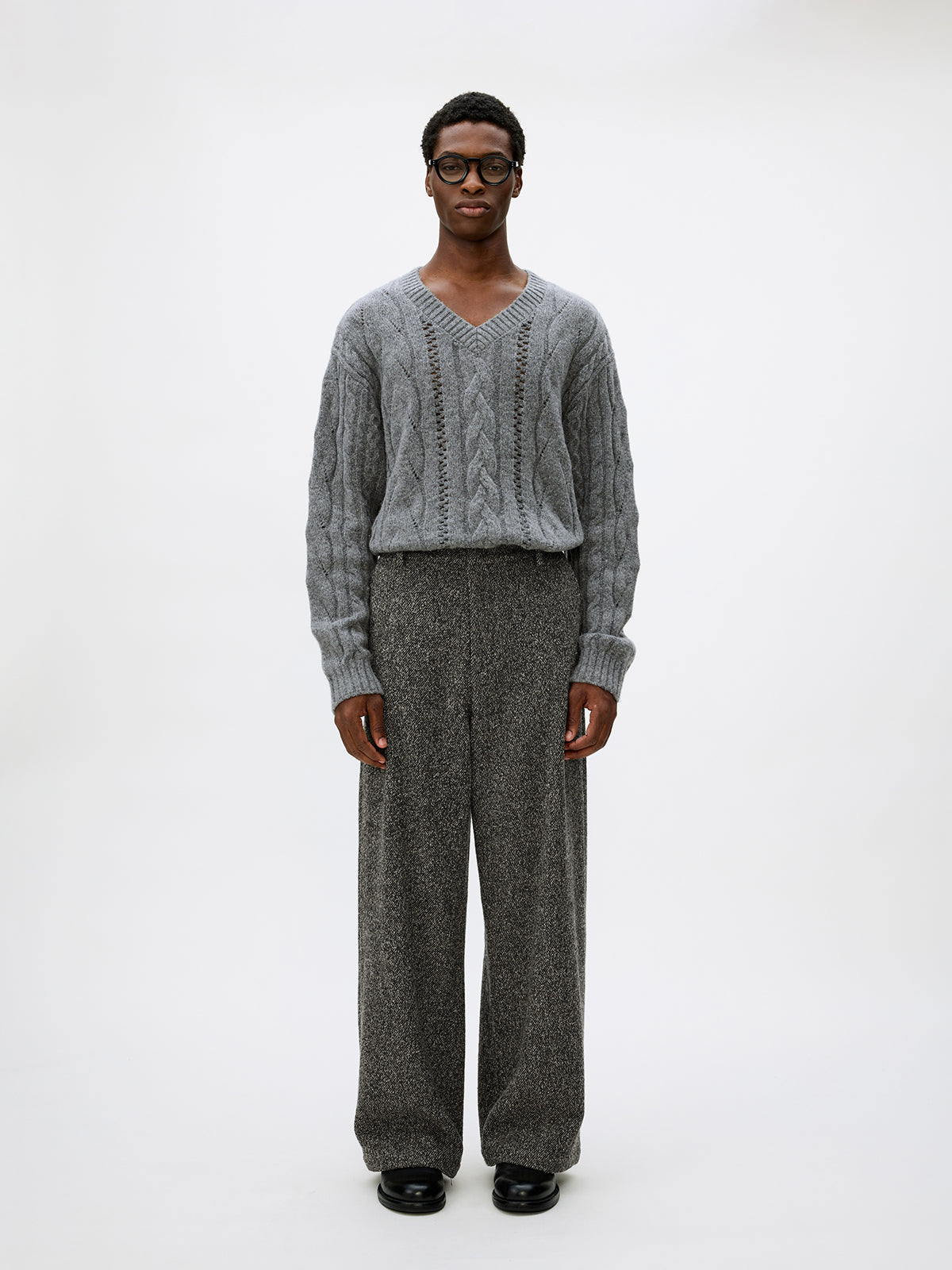 Tweed Loose Casual Pants