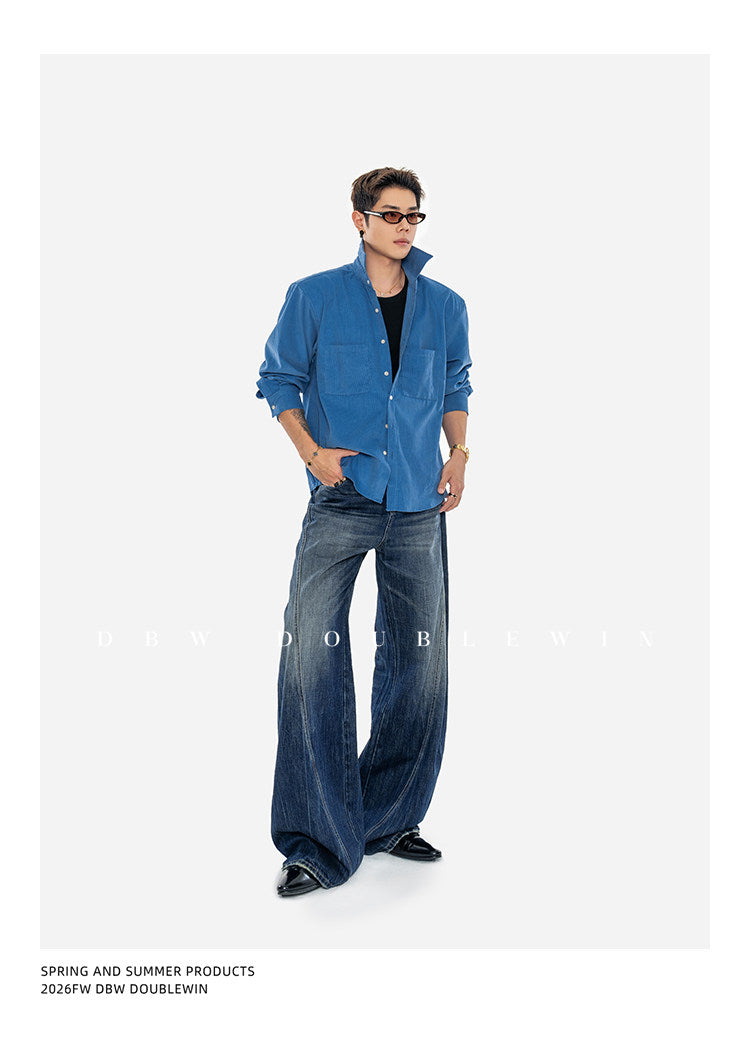 Wide-Leg Denim Pants