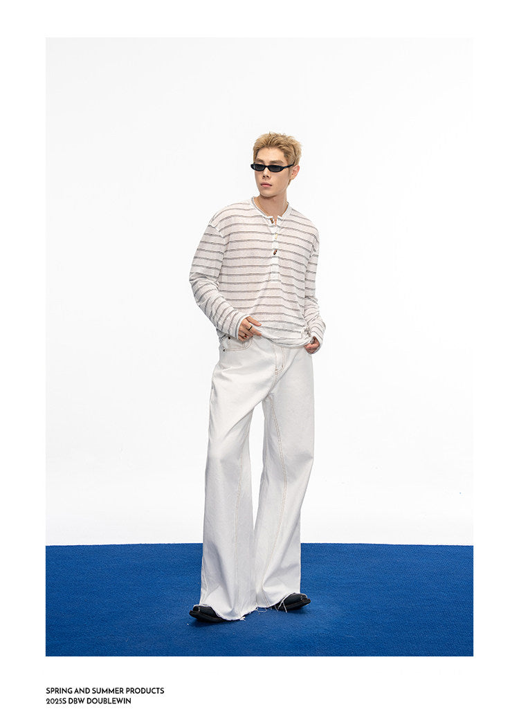 Denim Pants with Fringes