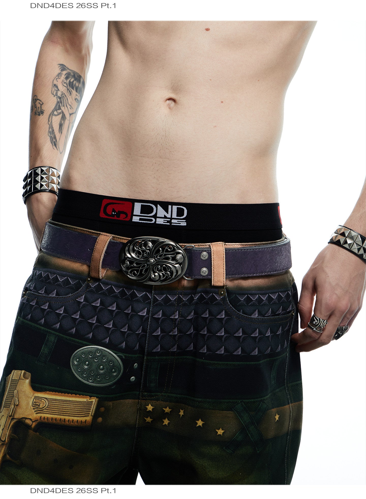 Honeysuckle Pattern Custom Buckle Belt