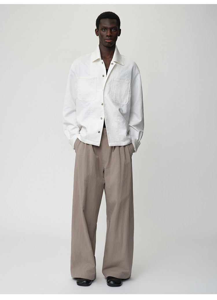3D Cut A-Line Wide-Leg Pants