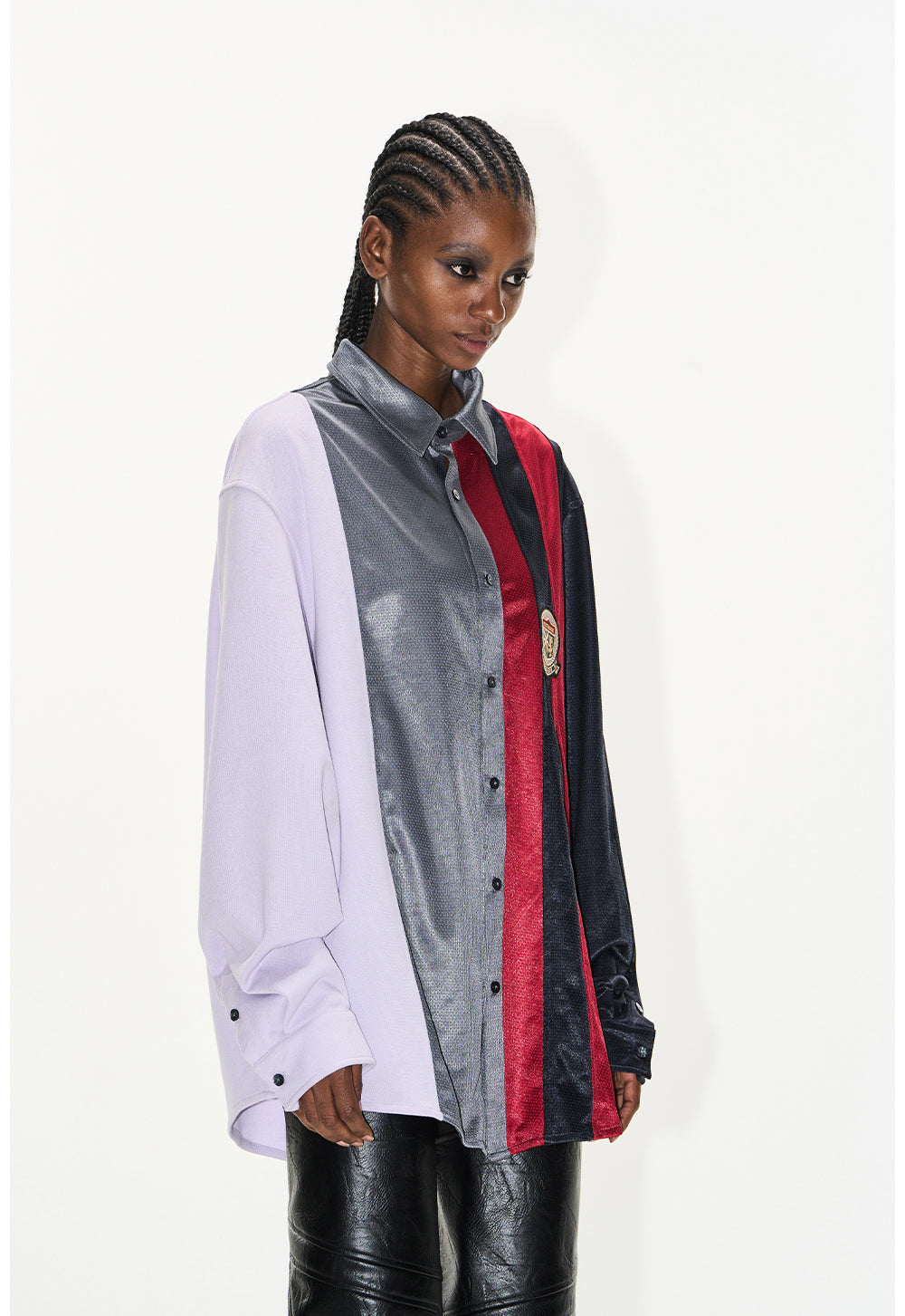 Color Matching Sports Badge Shirt