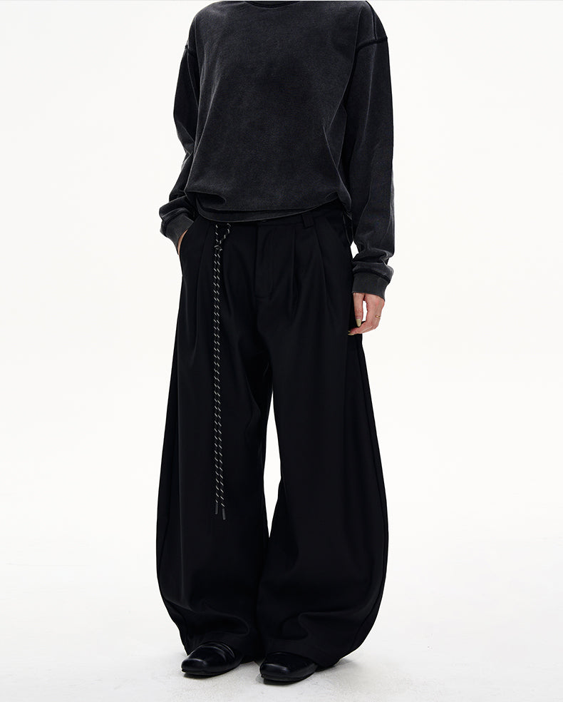Unisex Pleated Casual Pants