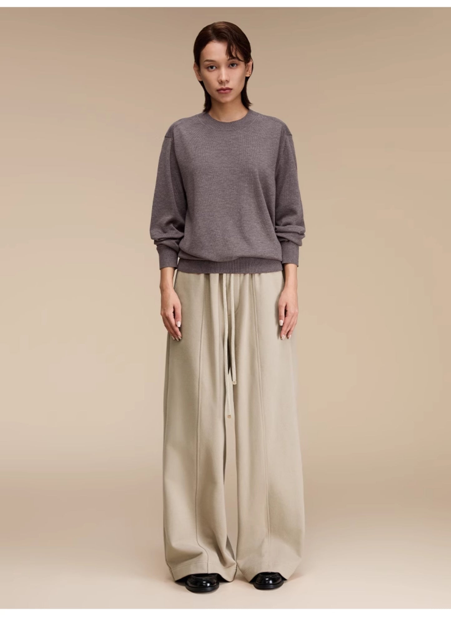 Wide leg casual long sweat pants