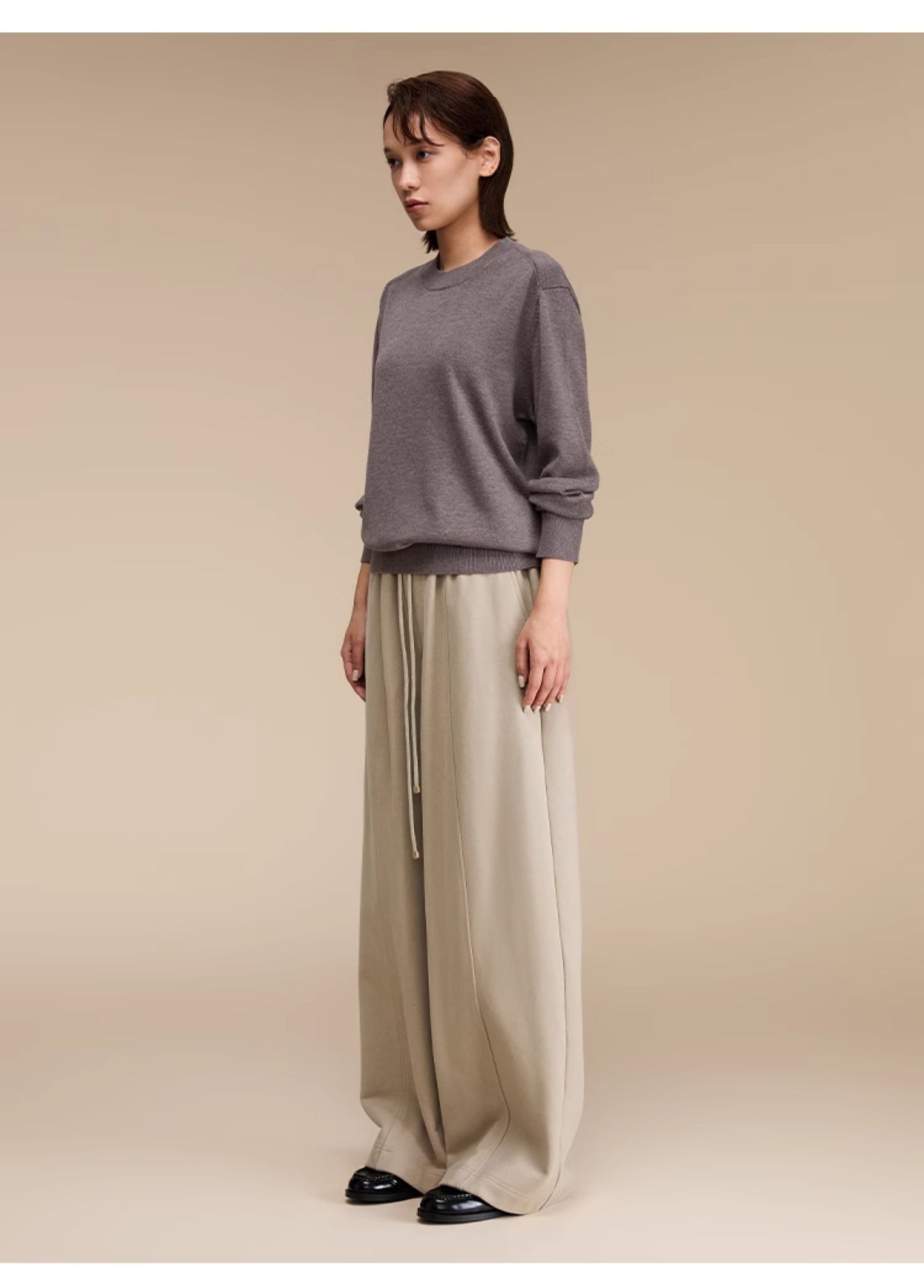 Wide leg casual long sweat pants