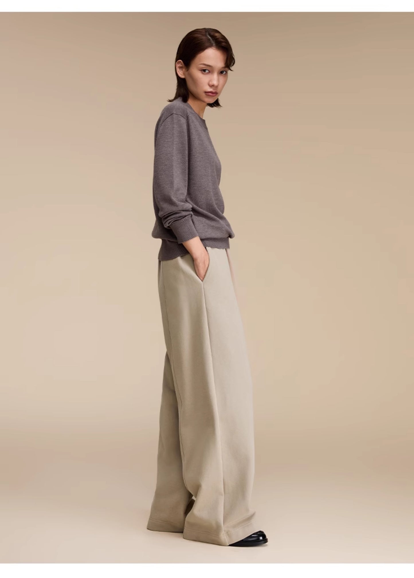 Wide leg casual long sweat pants