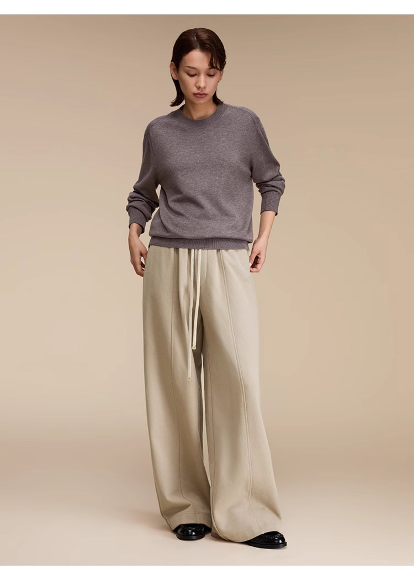 Wide leg casual long sweat pants